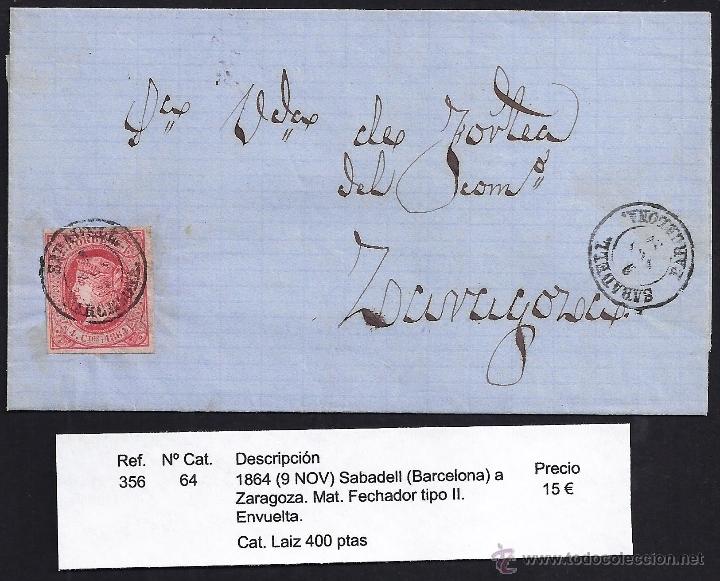 Sellos: 1864 Sabadell a Zaragoza - Foto 1