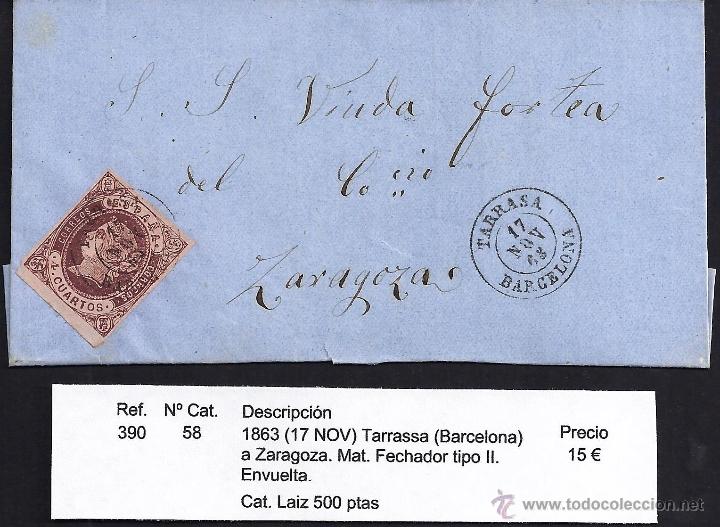 Sellos: 1863 Tarrasa a Zaragoza - Foto 1