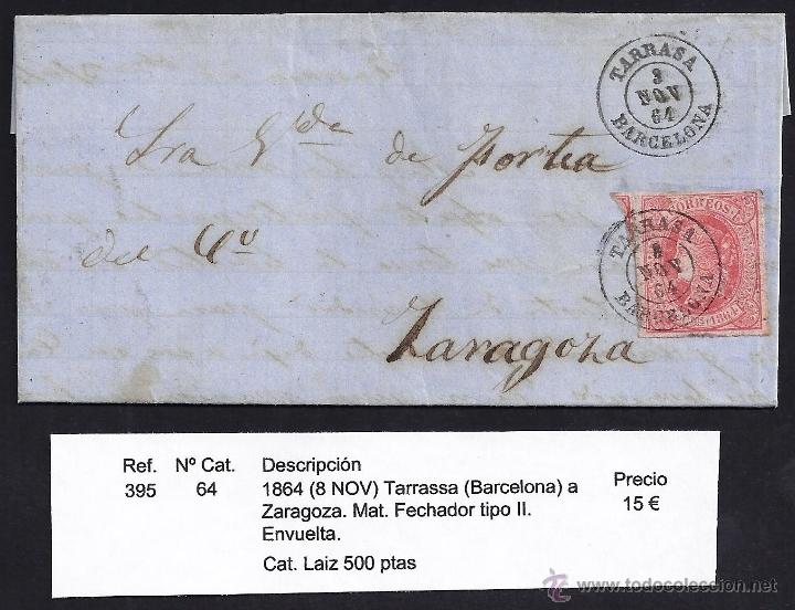 Sellos: 1864 Tarrasa a Zaragoza - Foto 1