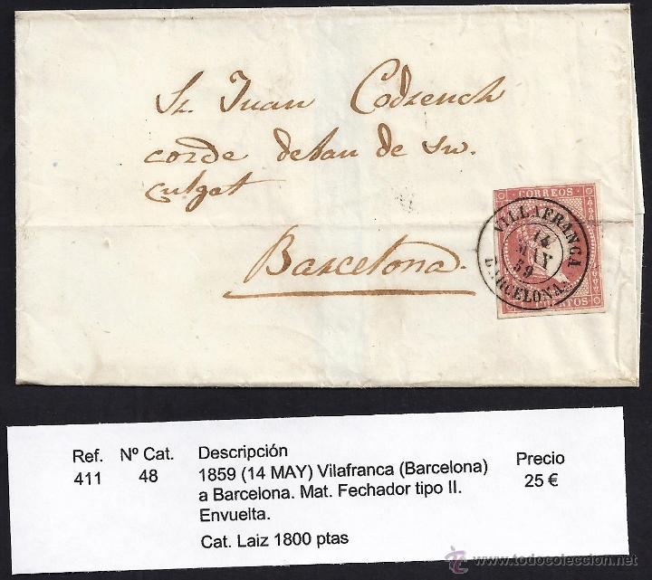 Sellos: 1859 Vilafranca a Barcelona - Foto 1