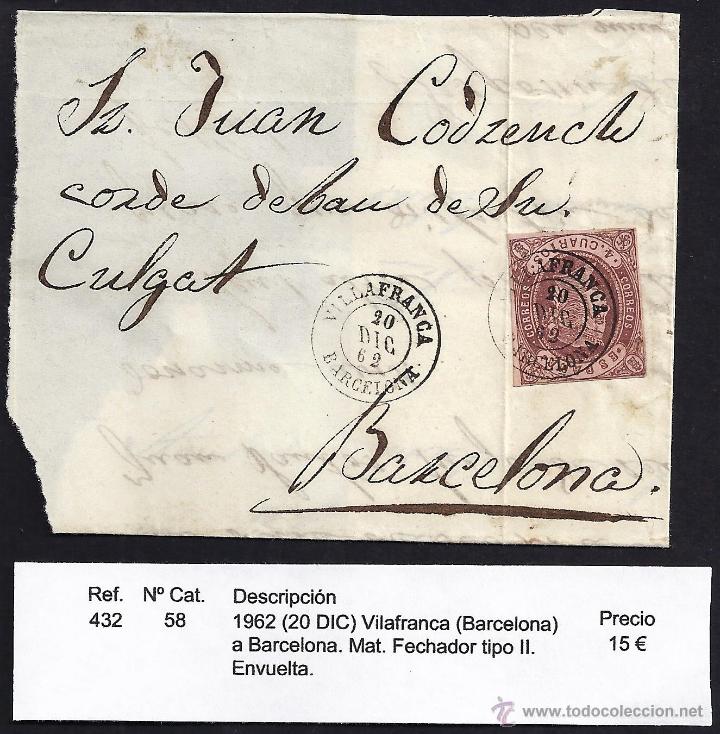 Sellos: 1962 Vilafranca a Barcelona - Foto 1