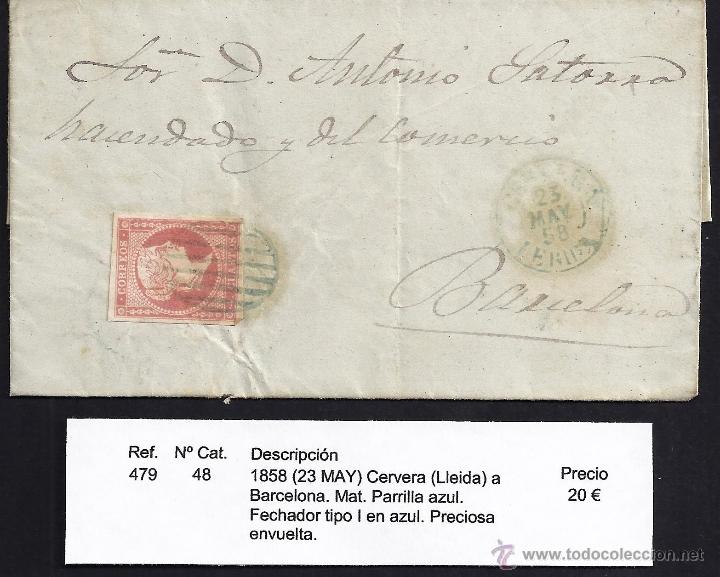 Sellos: 1858 Cervera a Barcelona - Foto 1