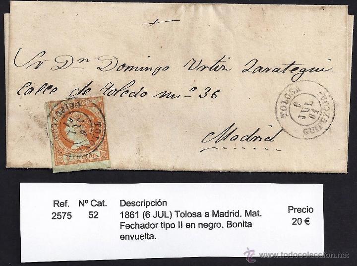 Sellos: 1861 Tolosa a Madrid - Foto 1