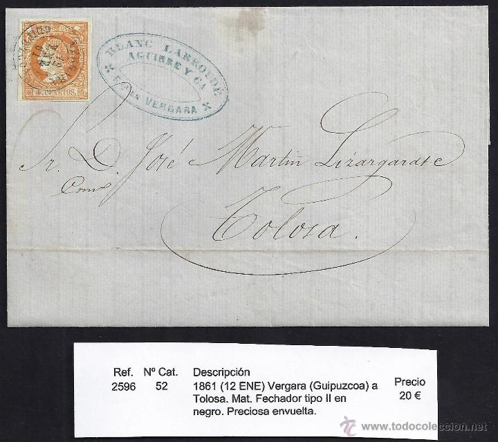 Sellos: 1861 Vergara a Tolosa - Foto 1