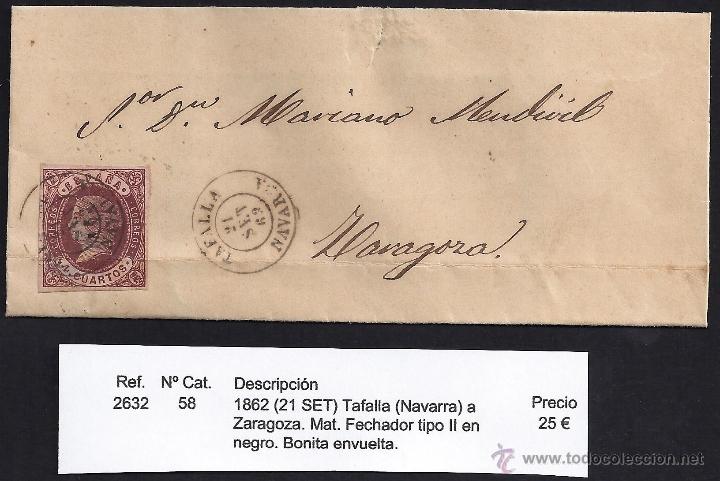 Sellos: 1862 Tafalla a Zaragoza - Foto 1