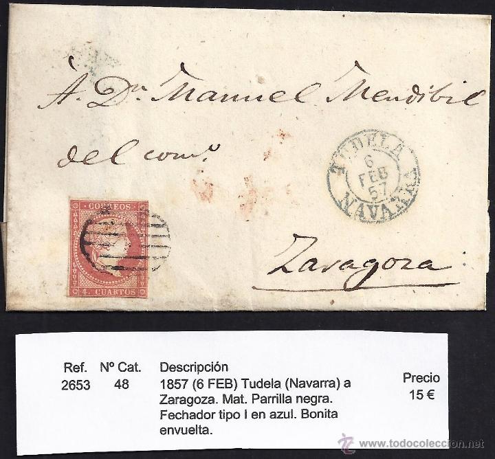 Sellos: 1857 Tudela a Zaragoza - Foto 1