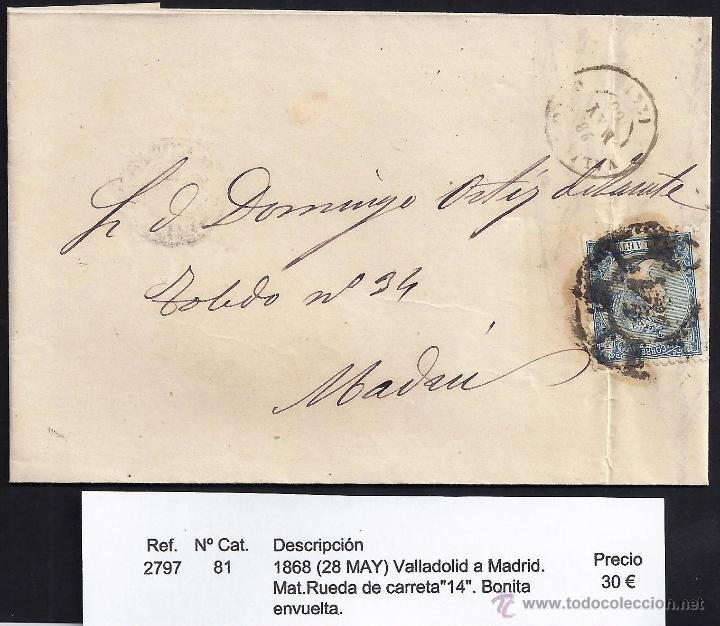 Sellos: 1868 Valladolid a Madrid - Foto 1