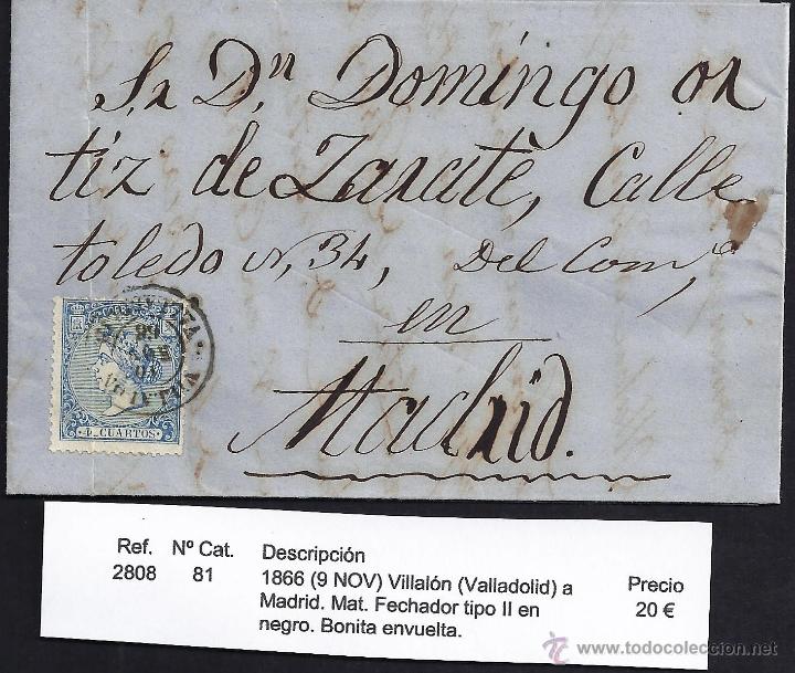 Sellos: 1866 Villal&oacute;n a Madrid - Foto 1