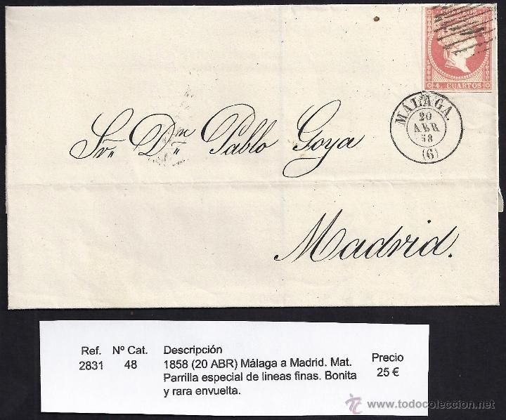 Sellos: 1858 M&aacute;laga a Madrid - Foto 1