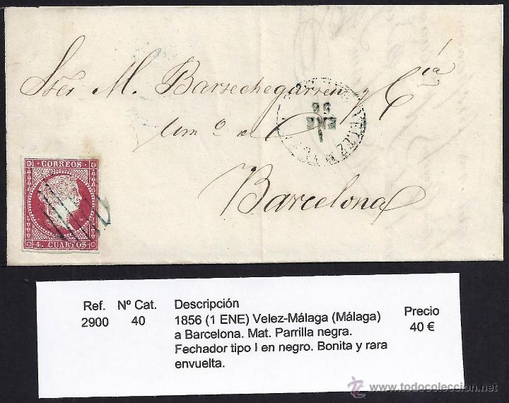 Sellos: 1856 Velez-M&aacute;laga a Barcelona - Foto 1