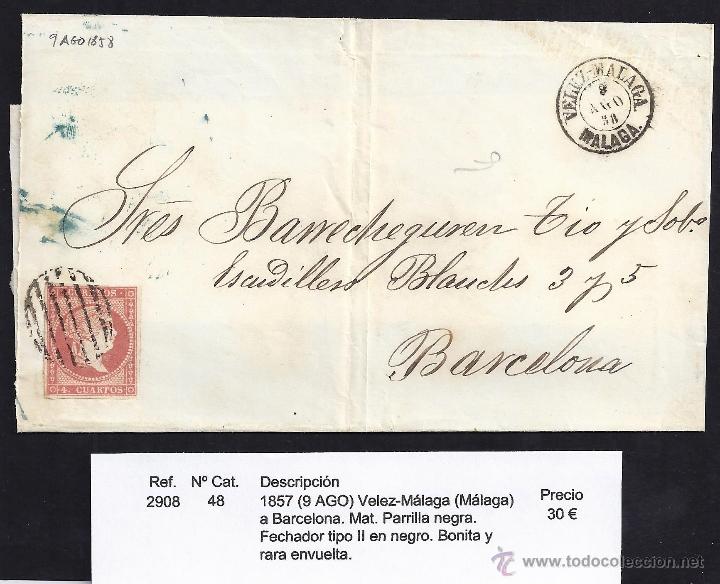Sellos: 1857 Velez-M&aacute;laga a Barcelona - Foto 1