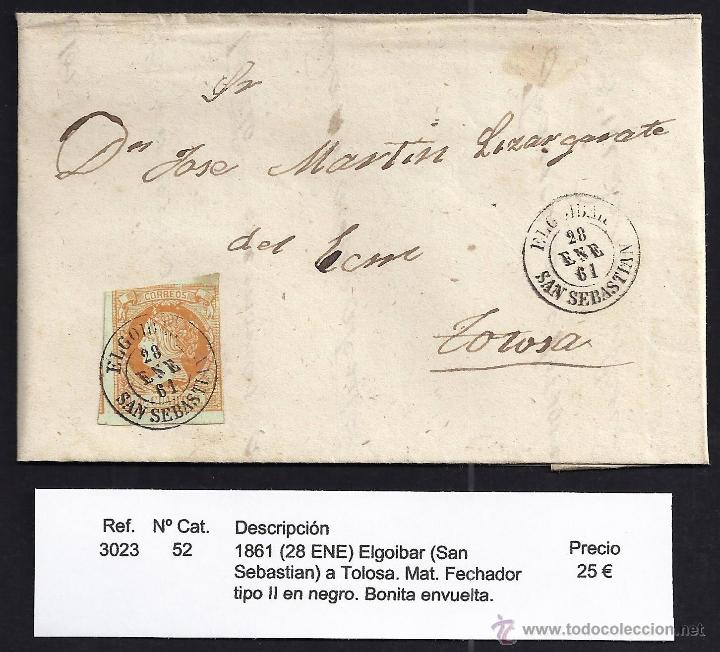 Sellos: 1861 Elgoibar a Tolosa - Foto 1