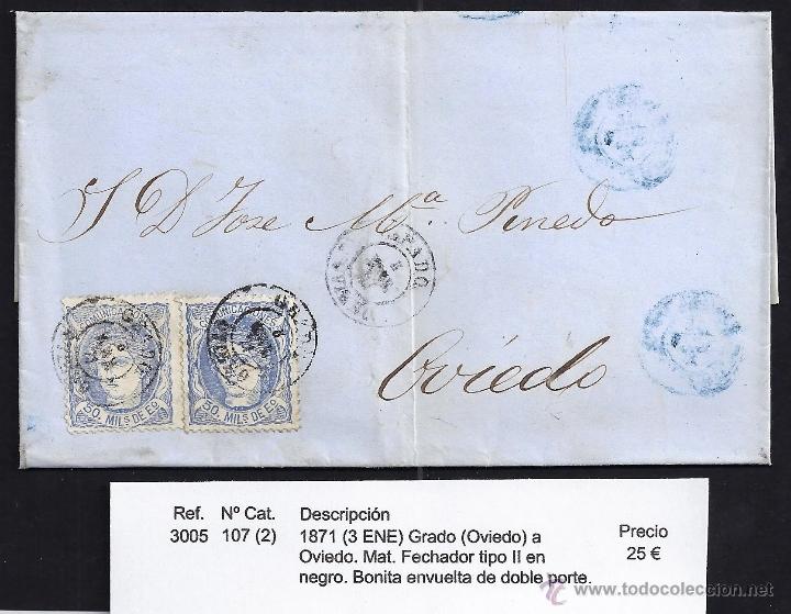Sellos: 1871 Grado a Oviedo - Foto 1