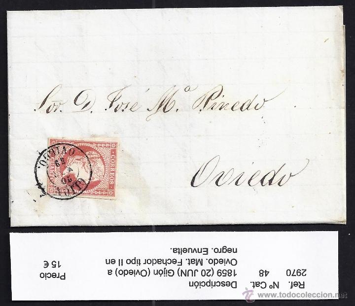 Sellos: 1859 Gij&oacute;n a Oviedo - Foto 1