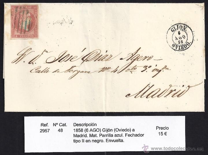 Sellos: 1858 Gij&oacute;n a Madrid - Foto 1