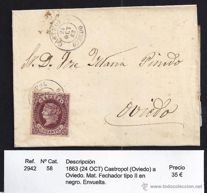 Sellos: 1863 Castropol a Oviedo - Foto 1
