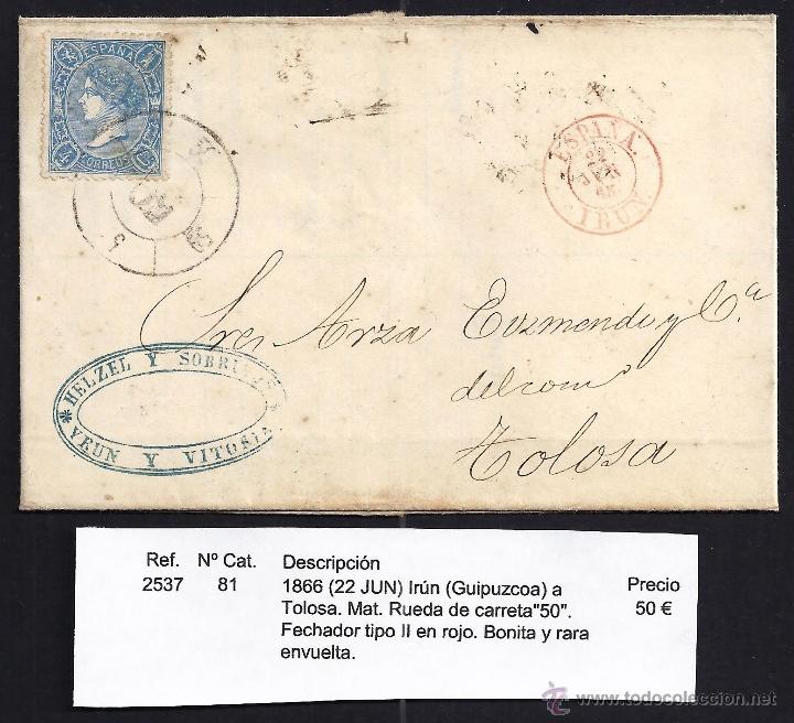 Sellos: 1866 Ir&uacute;n a Tolosa - Foto 1