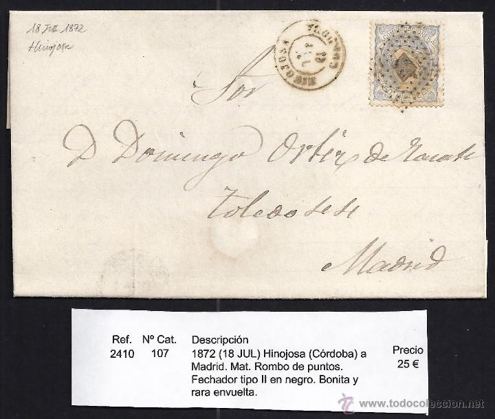 Sellos: 1872 Hinojosa a Madrid - Foto 1
