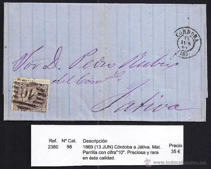 Sellos: 1869 C&oacute;rdoba a J&aacute;tiva - Foto 1