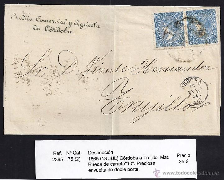 Sellos: 1865 C&oacute;rdoba a Trujillo - Foto 1