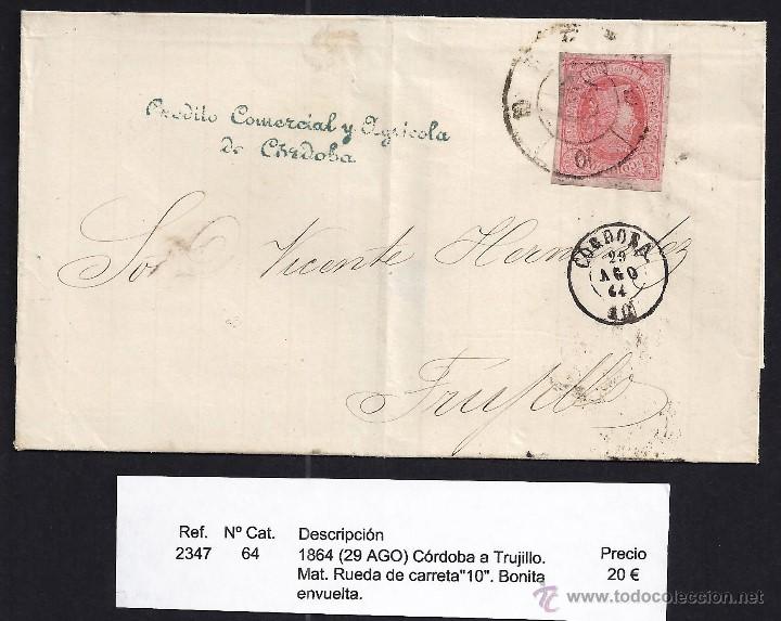 Sellos: 1864 C&oacute;rdoba a Trujillo - Foto 1