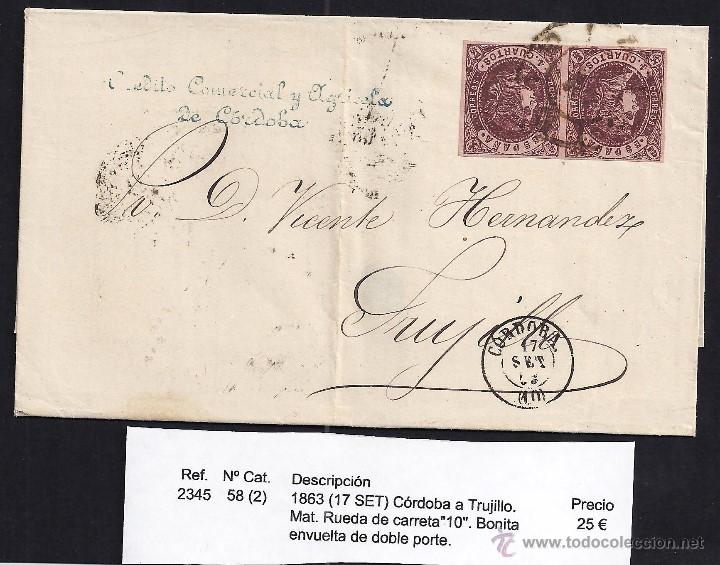 Sellos: 1863 C&oacute;rdoba a Trujillo - Foto 1