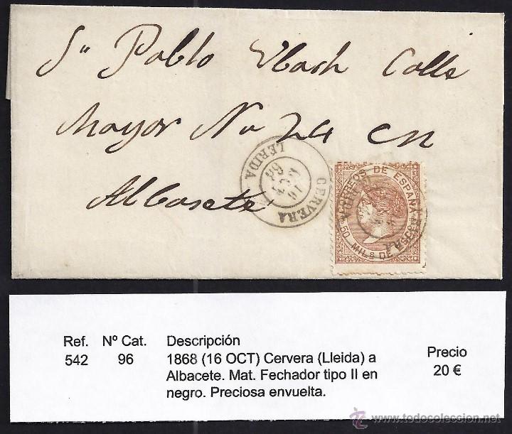 Sellos: 1868 Cervera a Albacete - Foto 1