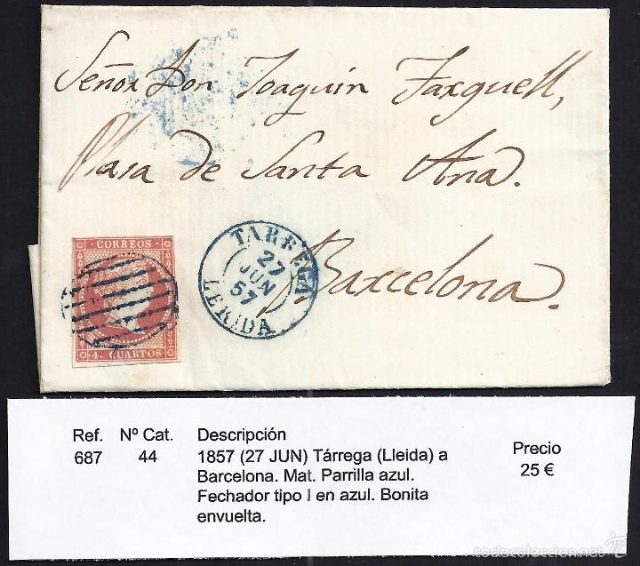 Sellos: 1857 T&agrave;rrega a Barcelona - Foto 1