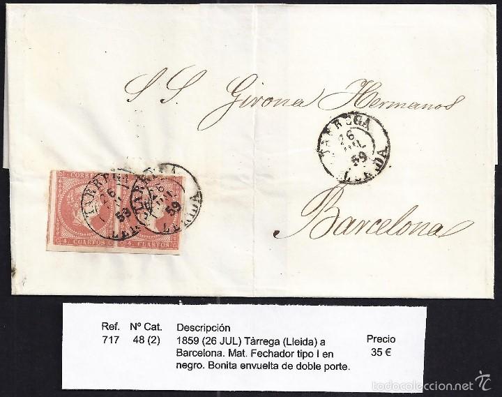 Sellos: 1859 T&agrave;rrega a Barcelona - Foto 1