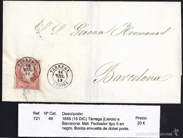 Sellos: 1859 T&agrave;rrega a Barcelona - Foto 1