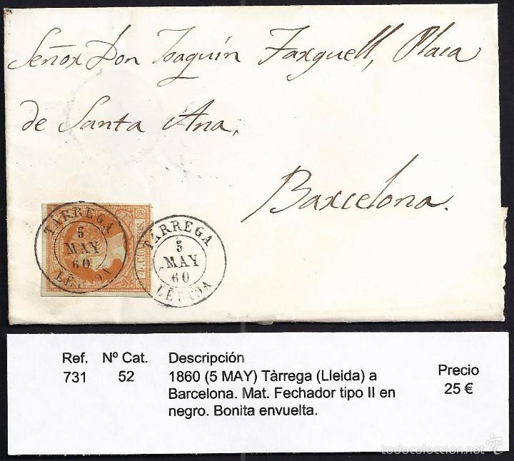 Sellos: 1860 T&agrave;rrega a Barcelona - Foto 1