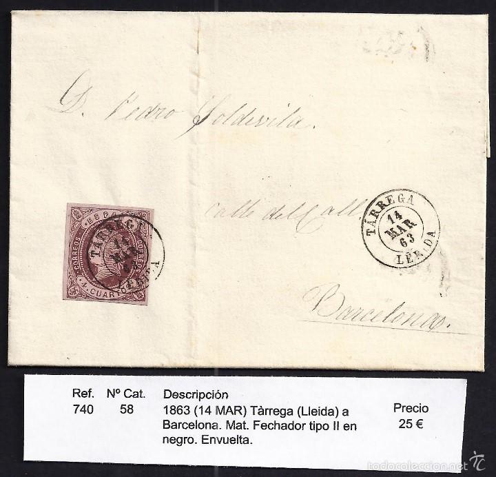 Sellos: 1863 T&agrave;rrega a Barcelona - Foto 1