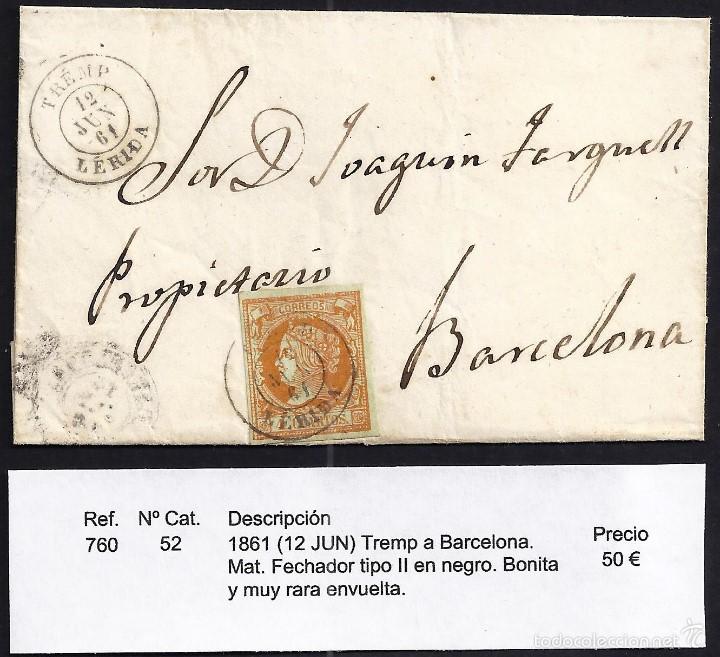 Sellos: 1861 Tremp a Barcelona - Foto 1