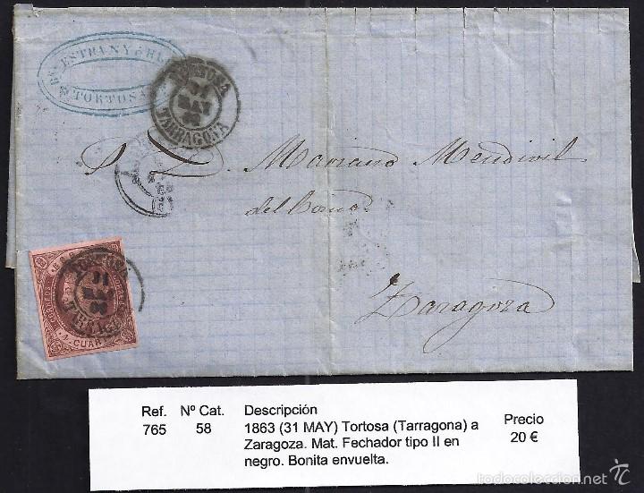 Sellos: 1863 Tortosa a Zaragoza - Foto 1