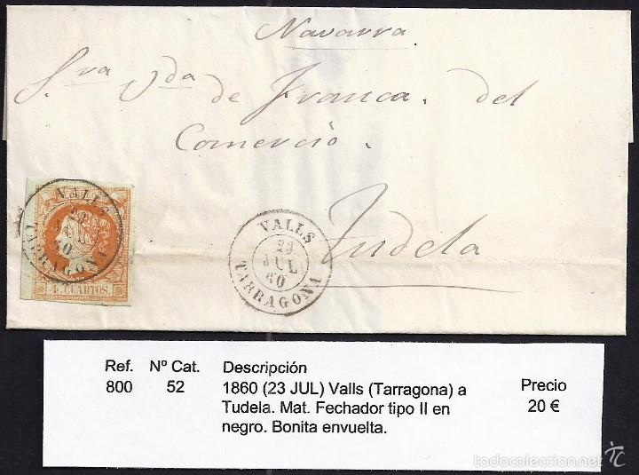 Sellos: 1860 Valls a Tudela - Foto 1