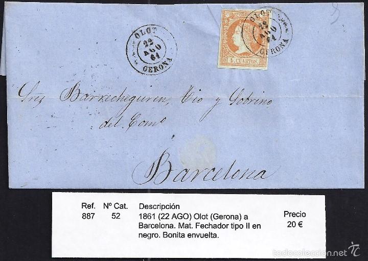 Sellos: 1861 Olot a Barcelona - Foto 1