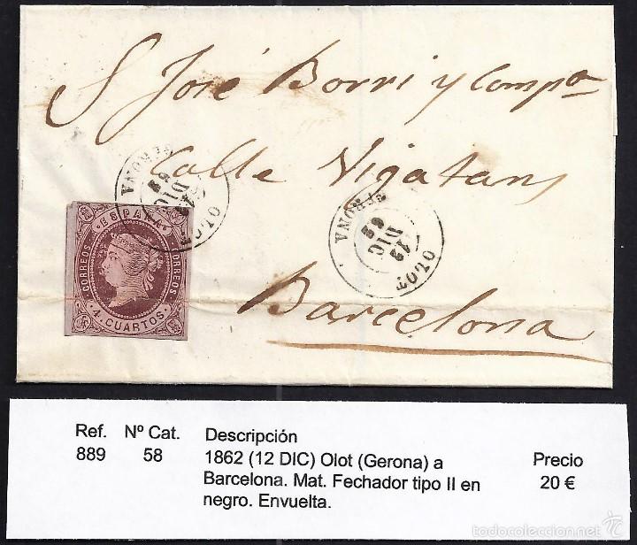 Sellos: 1862 Olot a Barcelona - Foto 1