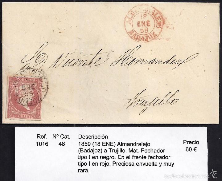 Sellos: 1859 Almendralejo a Trujillo - Foto 1