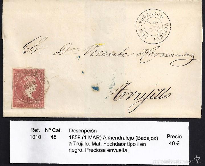 Sellos: 1859 Almendralejo a Trujillo - Foto 1