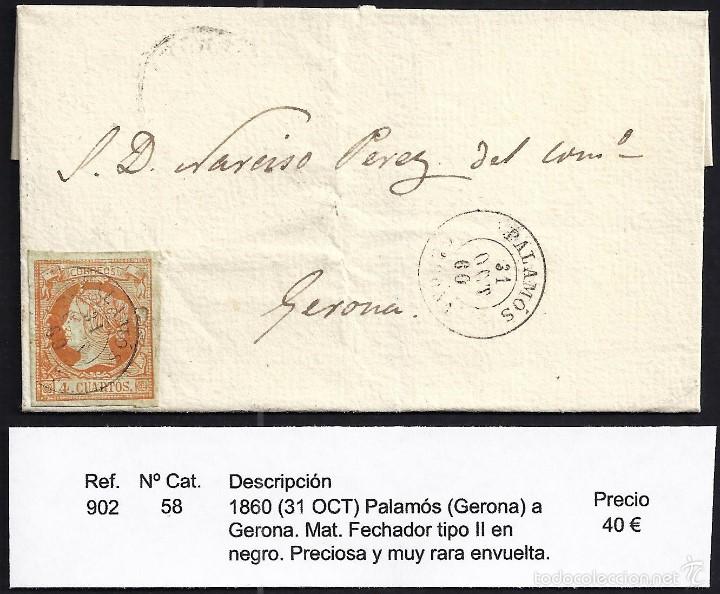 Sellos: 1860 Palam&oacute;s a Gerona - Foto 1