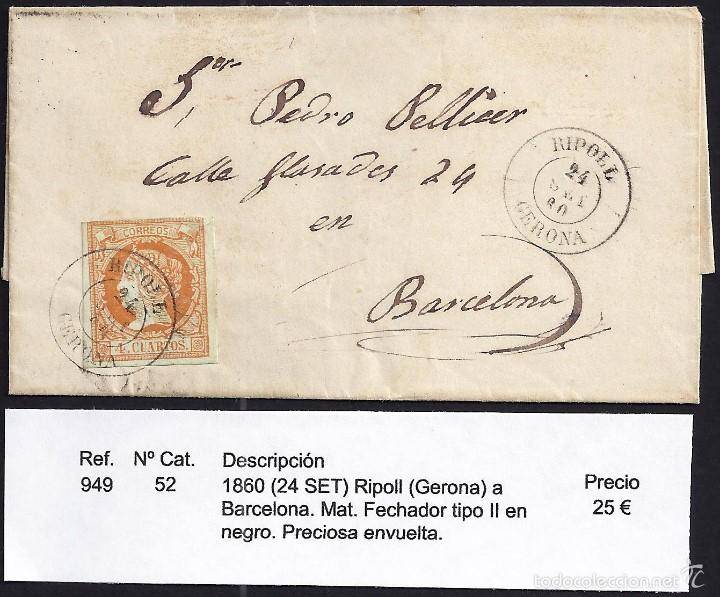 Sellos: 1860 Ripoll a Barcelona - Foto 1