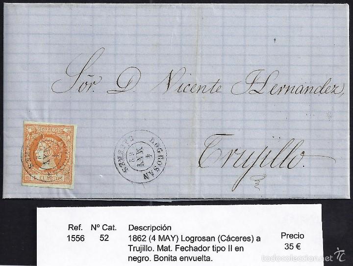 Sellos: 1862 Logrosan a Trujillo - Foto 1