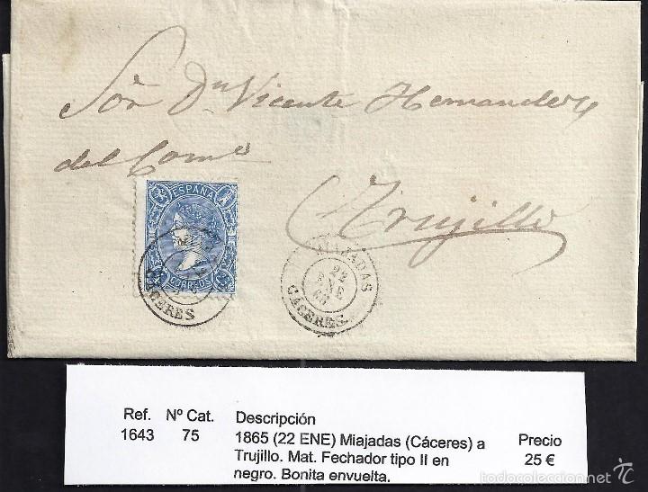 Sellos: 1865 Miajadas a Trujillo - Foto 1