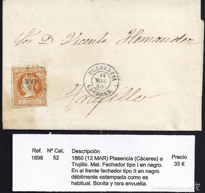 Sellos: 1860 Plasencia a Trujillo - Foto 1