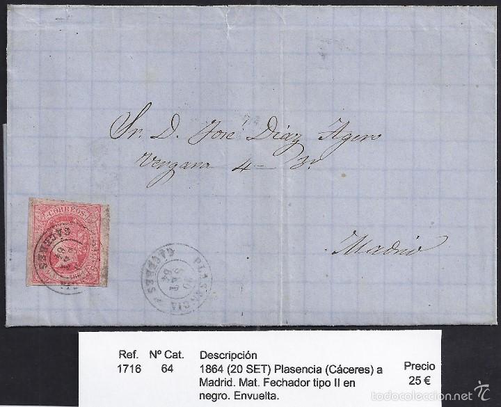 Sellos: 1864 Plasencia a Madrid - Foto 1