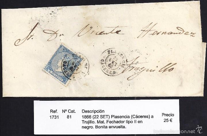 Sellos: 1866 Plasencia a Trujillo - Foto 1