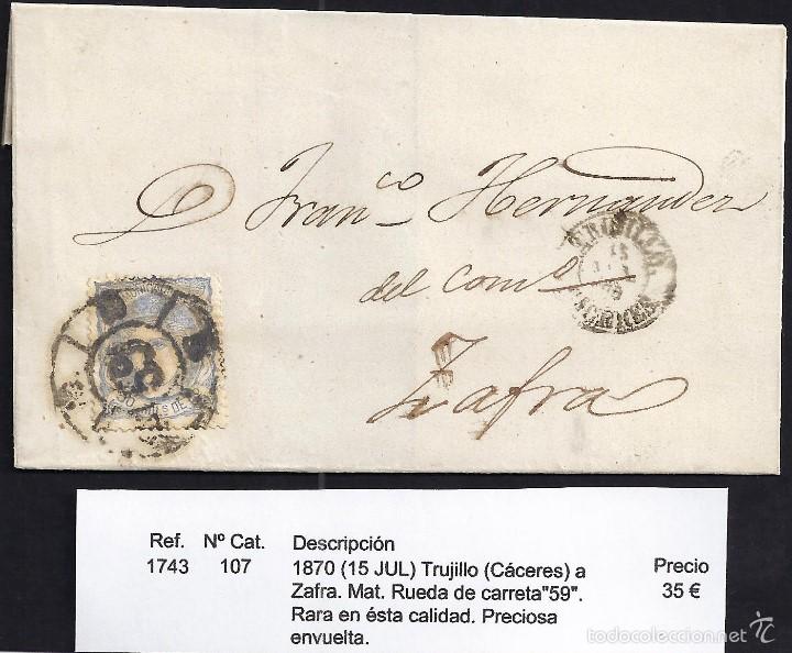 Sellos: 1870 Trujillo a Zafra - Foto 1