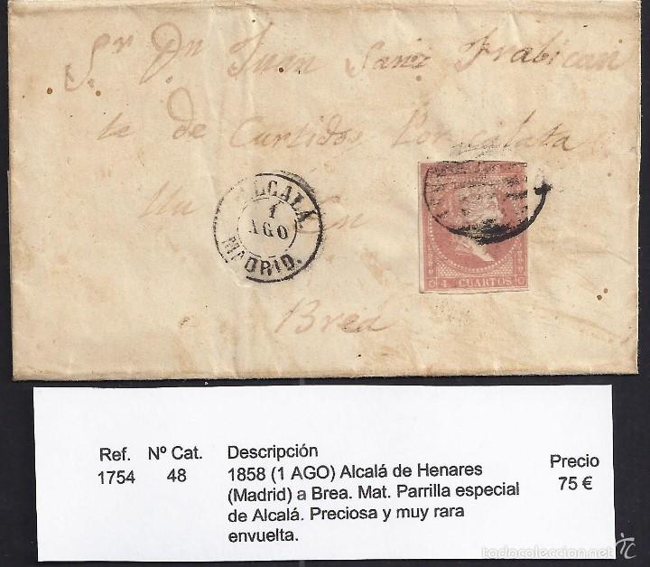 Sellos: 1858 Alcal&aacute; de Henares a Brea - Foto 1