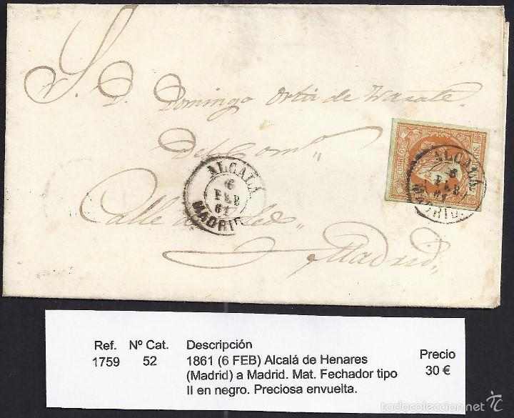 Sellos: 1861 Alcal&aacute; de Henares a Madrid - Foto 1
