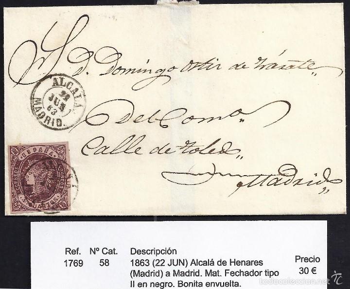 Sellos: 1863 Alcal&aacute; de Henares a Madrid - Foto 1